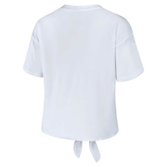 Minnesota Twins WEAR by Erin Andrews Women's Front Tie T-Shirt - White