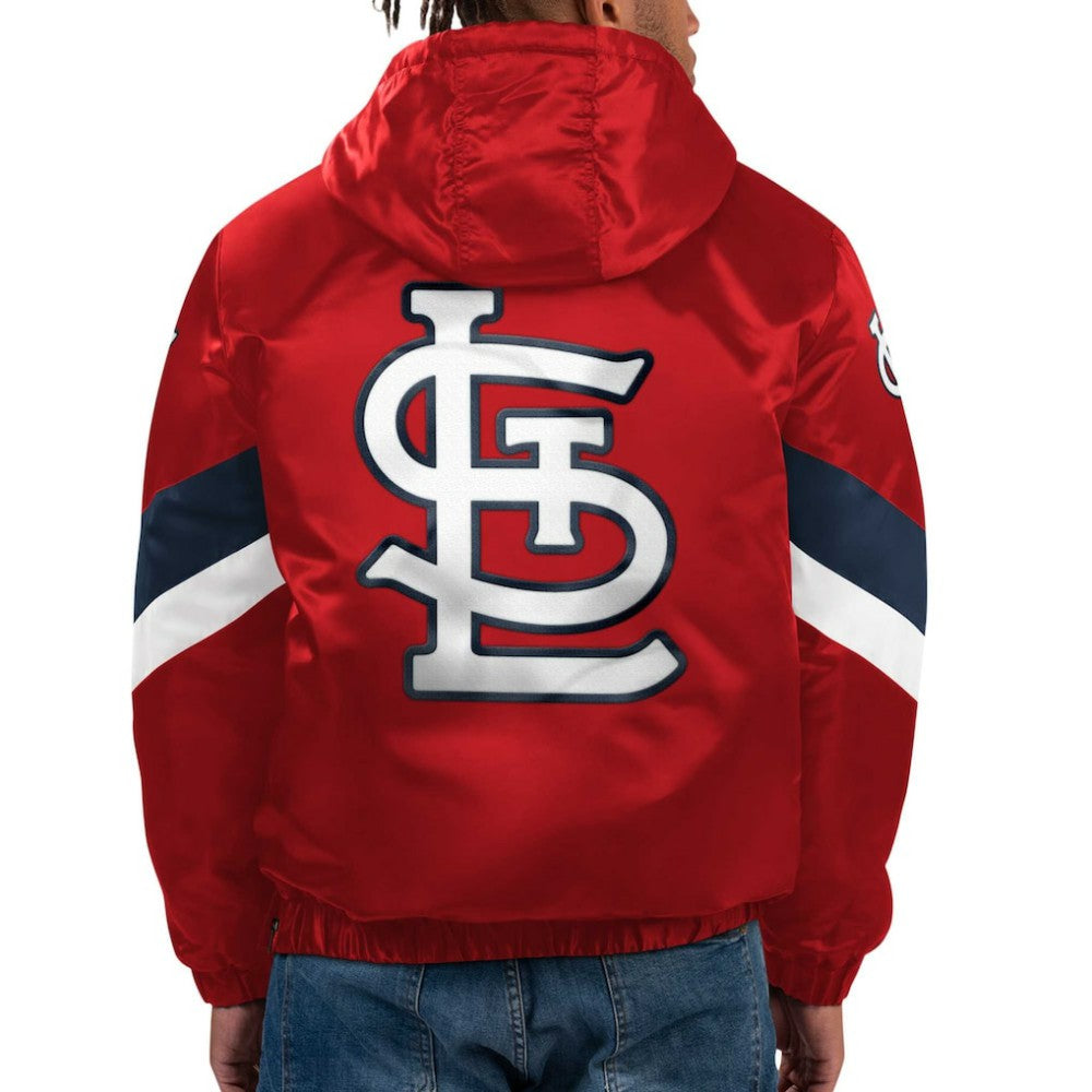St. Louis Cardinals Starter Force Play II Half-Zip Hooded Jacket - Red
