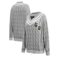 NFL Green Bay Packers Pro Standard Women's Prep V-Neck Pullover Sweater