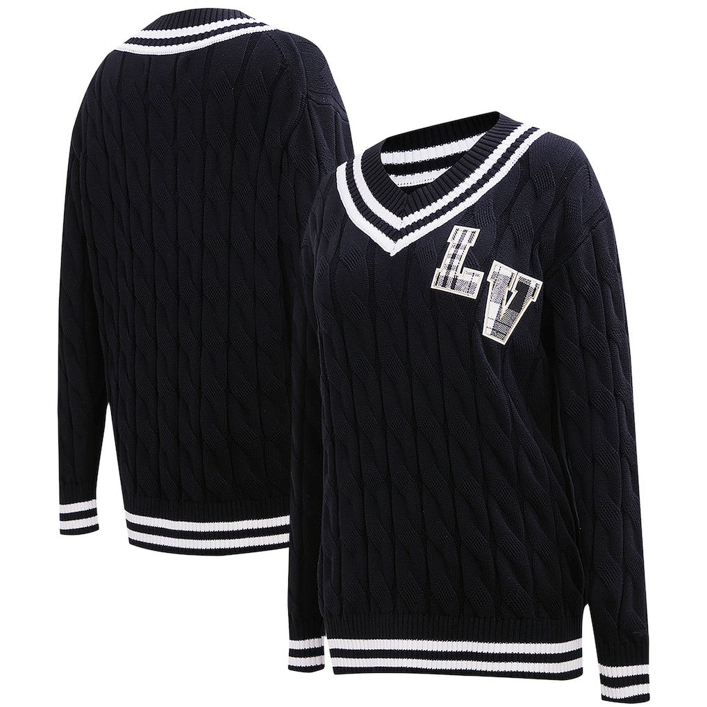 NFL Las Vegas Raiders Pro Standard Women's Prep V-Neck Pullover Sweater