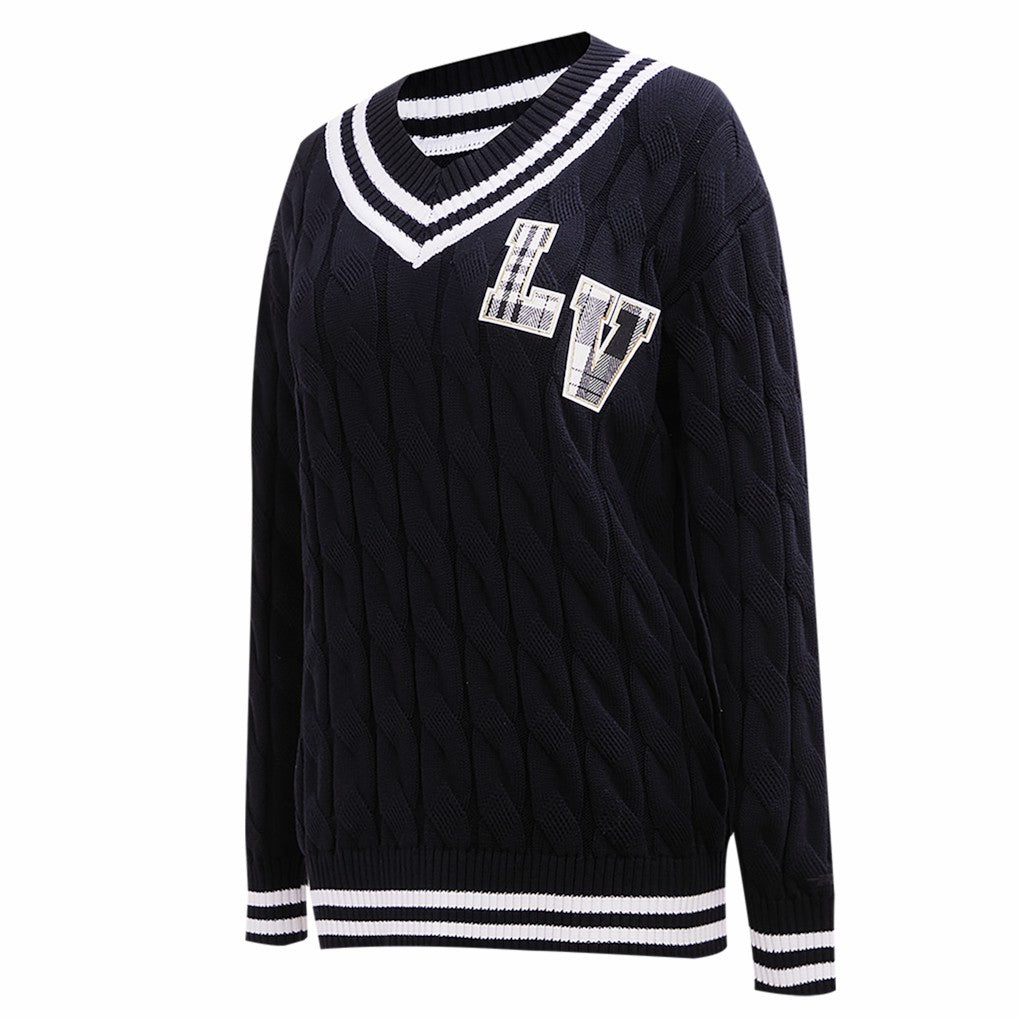 NFL Las Vegas Raiders Pro Standard Women's Prep V-Neck Pullover Sweater
