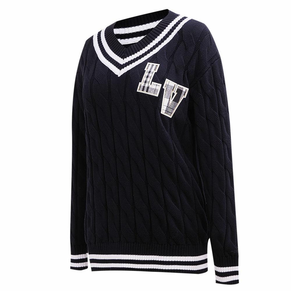 NFL Las Vegas Raiders Pro Standard Women's Prep V-Neck Pullover Sweater