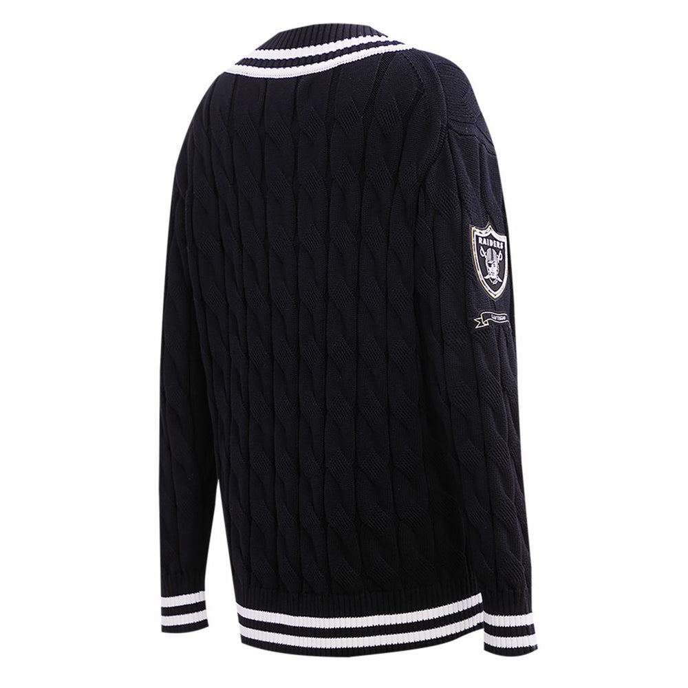 NFL Las Vegas Raiders Pro Standard Women's Prep V-Neck Pullover Sweater