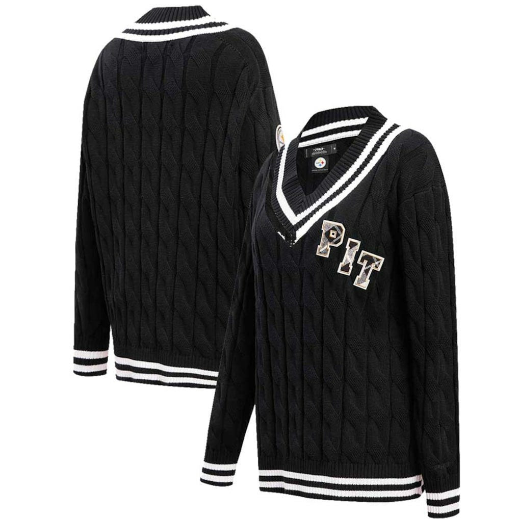 NFL Pittsburgh Steelers Pro Standard Women's Prep V-Neck Pullover Sweater
