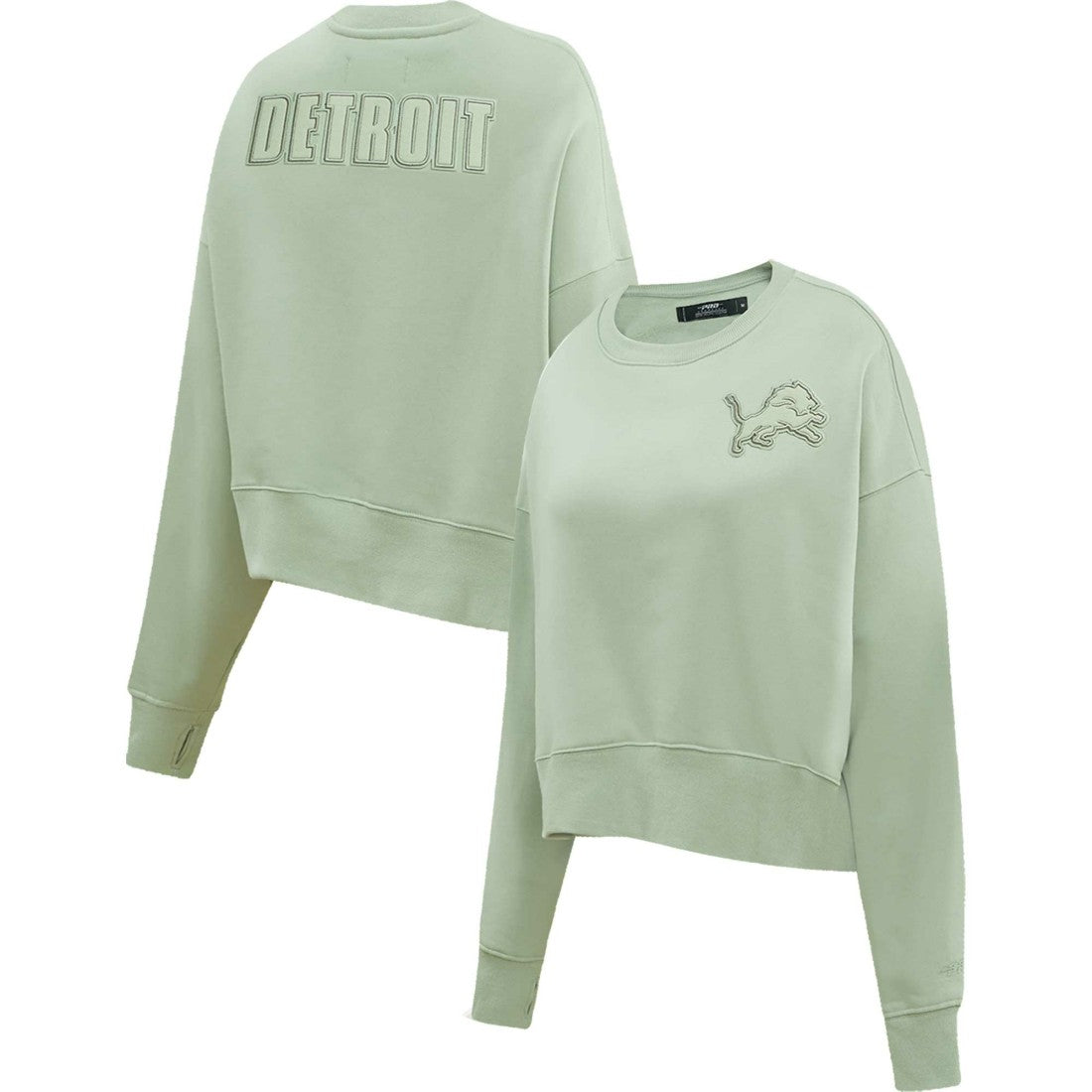 NFL Detroit Lions Pro Standard Women's Oversized Cropped Neutral Pullover Sweatshirt