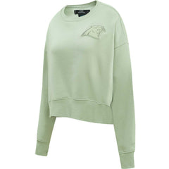 NFL Carolina Panthers Pro Standard Women's Oversized Cropped Neutral Pullover Sweatshirt