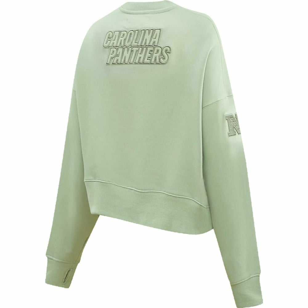 NFL Carolina Panthers Pro Standard Women's Oversized Cropped Neutral Pullover Sweatshirt
