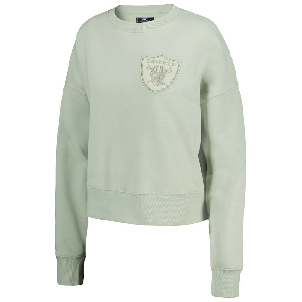 NFL Las Vegas Raiders Pro Standard Women's Oversized Cropped Neutral Pullover Sweatshirt