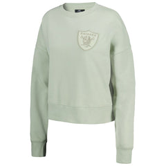 NFL Las Vegas Raiders Pro Standard Women's Oversized Cropped Neutral Pullover Sweatshirt
