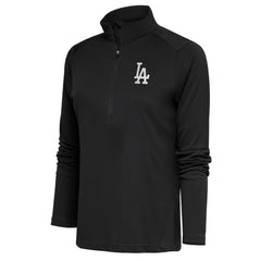 Los Angeles Dodgers Antigua Women's Brushed Metallic Tribute Half-Zip Pullover Top - Gray