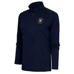 Houston Astros Antigua Women's Brushed Metallic Tribute Half-Zip Pullover Top - Navy