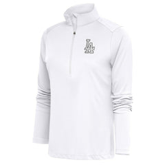 Los Angeles Dodgers Antigua Women's Brushed Metallic Tribute Half-Zip Pullover Top - White