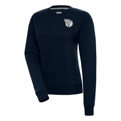 Cleveland Guardians Antigua Women's Brushed Metallic Victory Pullover Sweatshirt - Navy