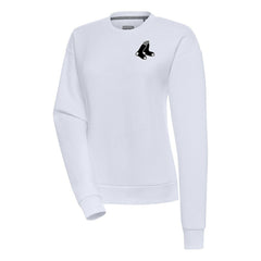 Boston Red Sox Antigua Women's Brushed Metallic Victory Pullover Sweatshirt - White