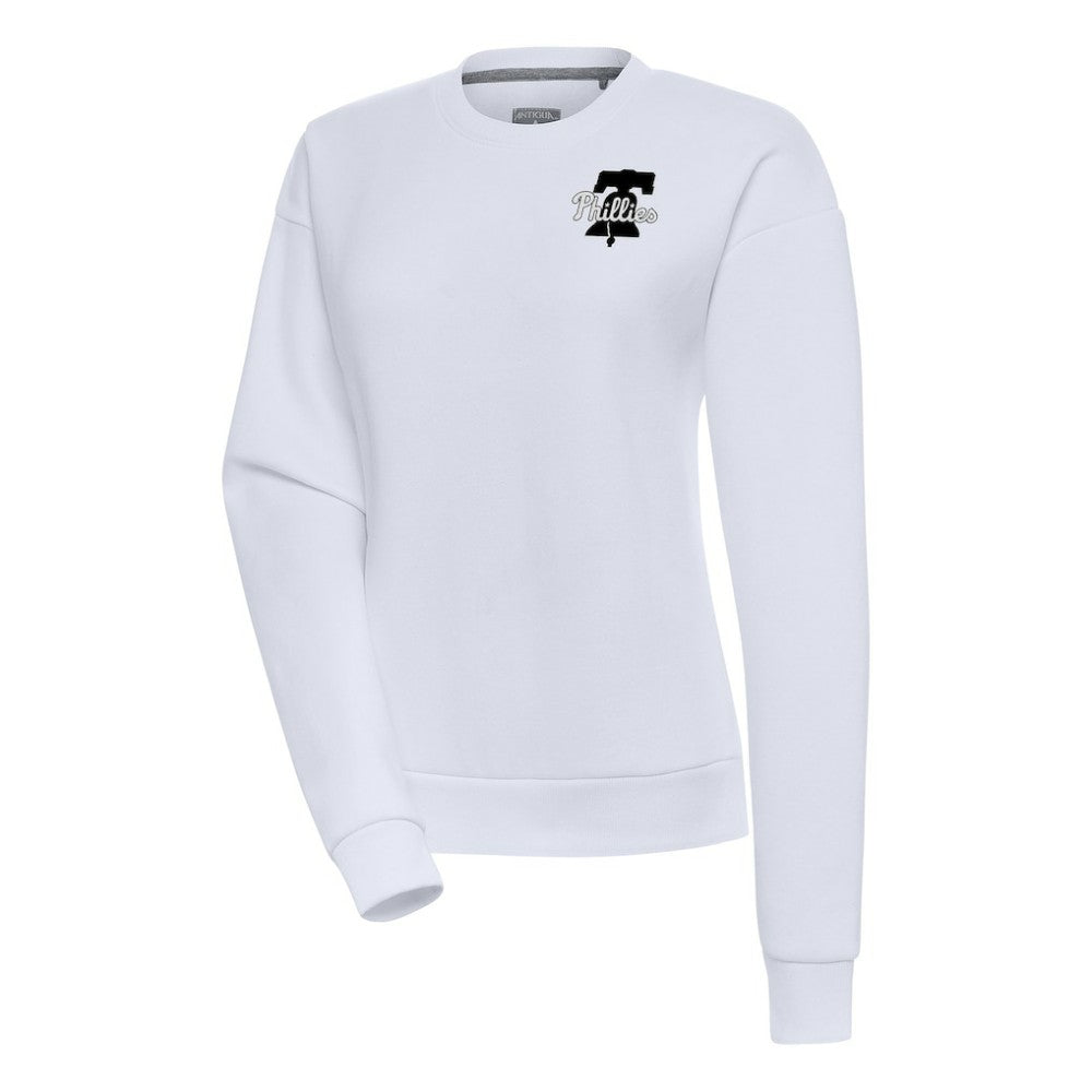 Philadelphia Phillies Antigua Women's Brushed Metallic Victory Pullover Sweatshirt - White