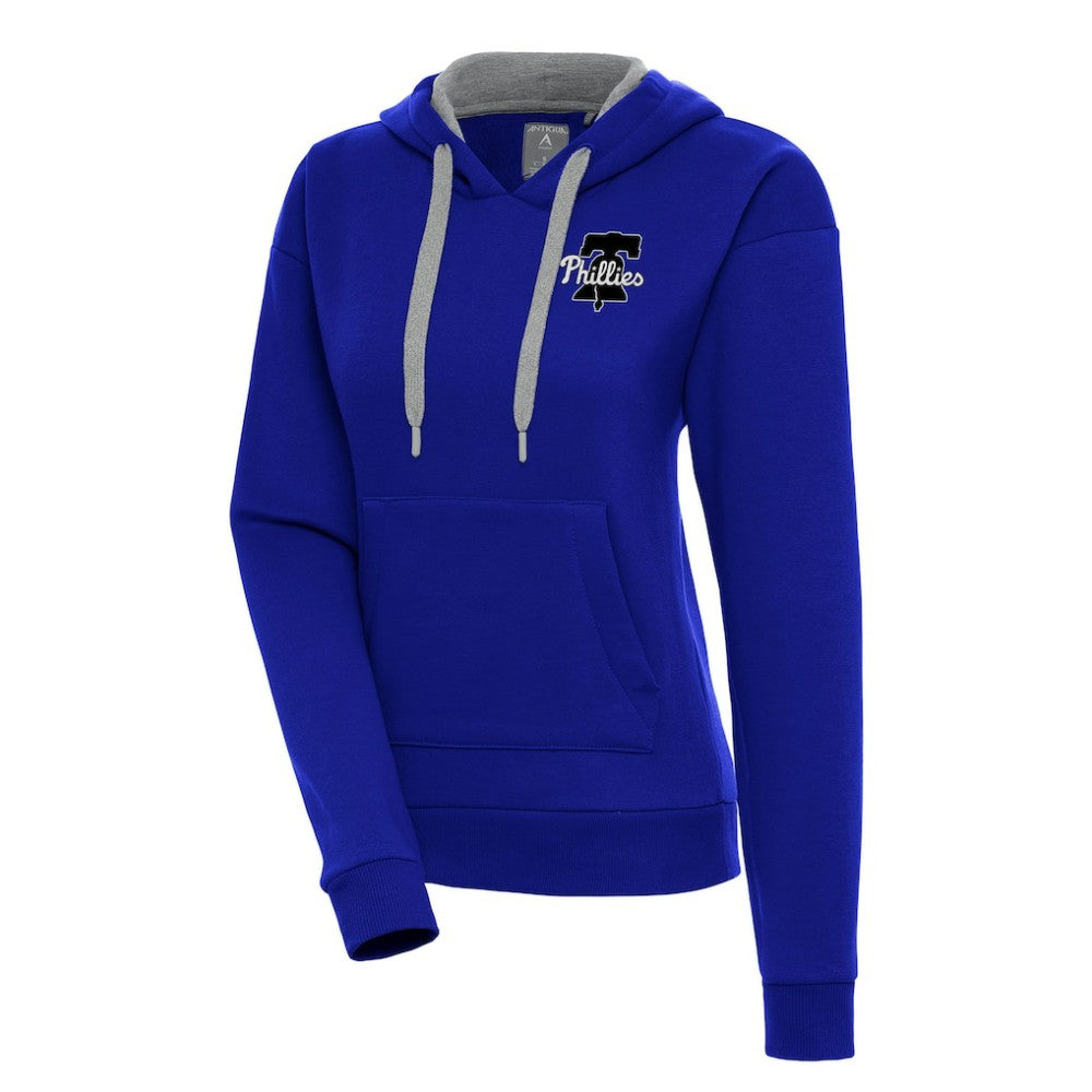Philadelphia Phillies Antigua Women's Brushed Metallic Victory Pullover Hoodie - Royal