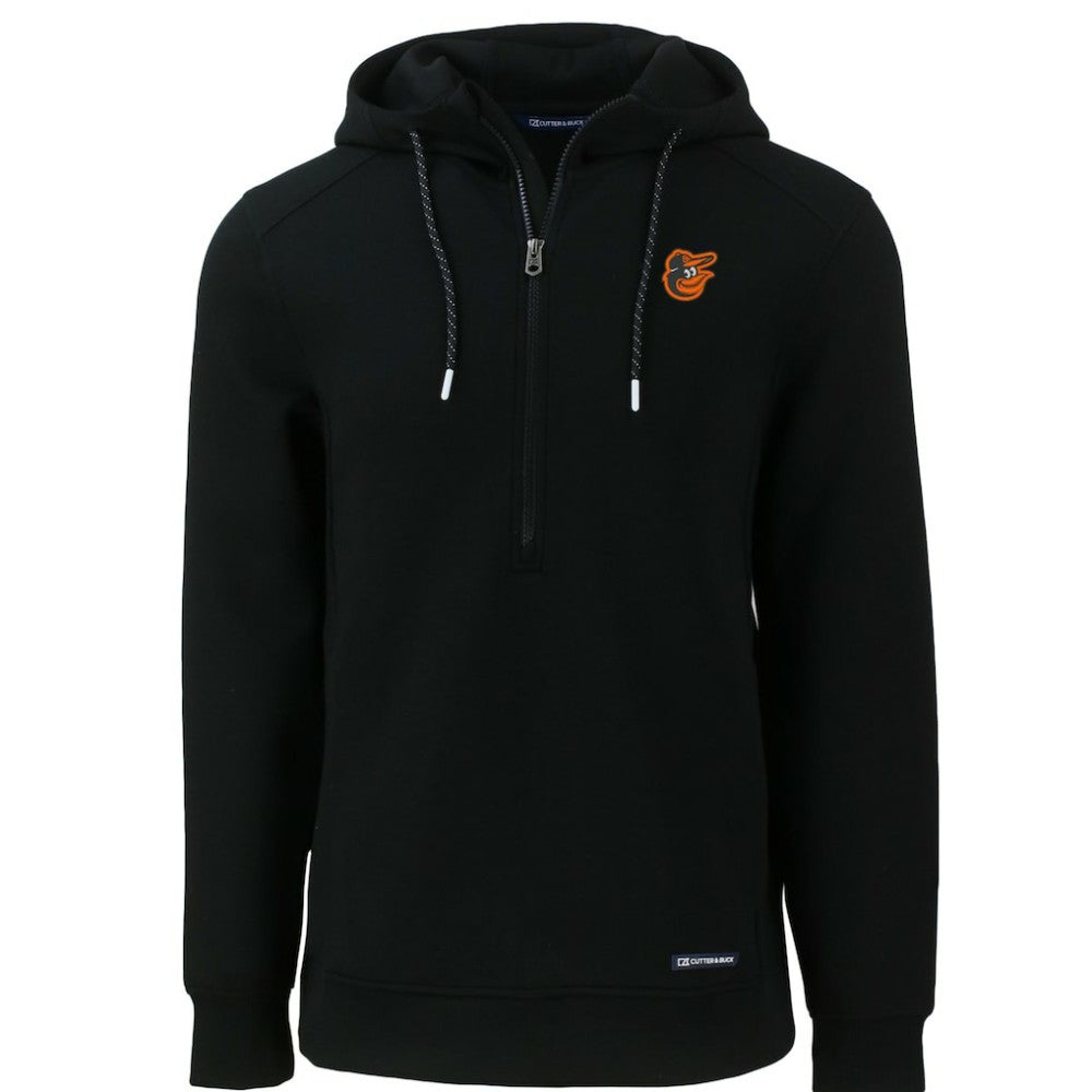 Baltimore Orioles Cutter & Buck Roam Eco Half-Zip Recycled Pullover Hoodie - Black