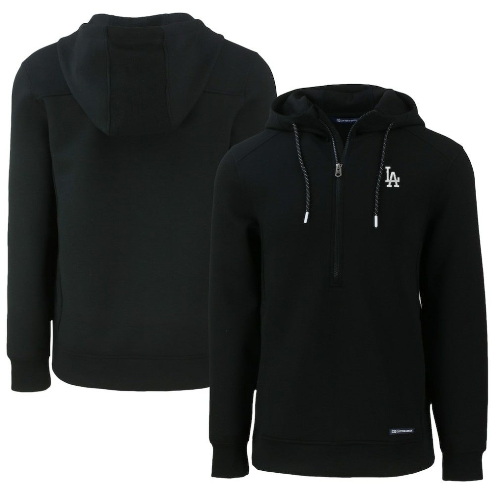 Los Angeles Dodgers Cutter & Buck Roam Eco Half-Zip Recycled Pullover Hoodie - Black