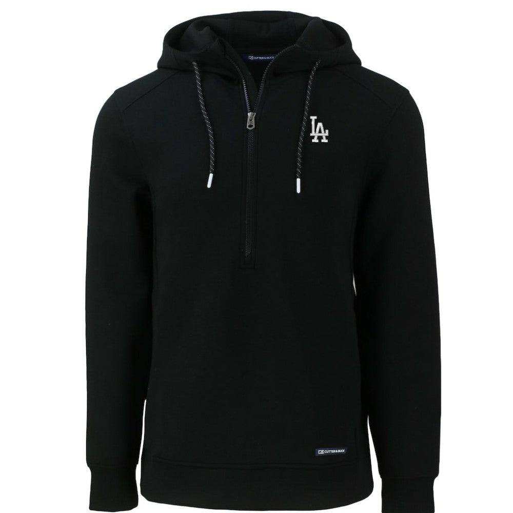 Los Angeles Dodgers Cutter & Buck Roam Eco Half-Zip Recycled Pullover Hoodie - Black