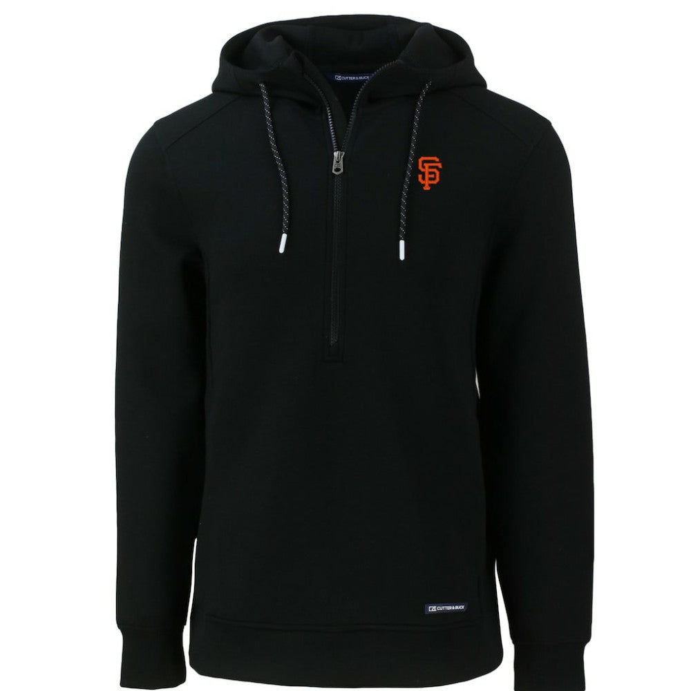 San Francisco Giants Cutter & Buck Roam Eco Half-Zip Recycled Pullover Hoodie - Black