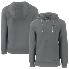 Chicago Cubs Cutter & Buck Roam Eco Half-Zip Recycled Pullover Hoodie - Gray