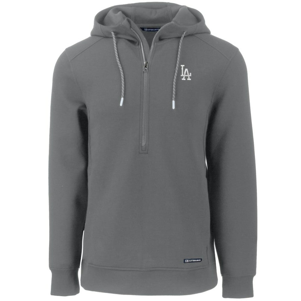 Los Angeles Dodgers Cutter & Buck Roam Eco Half-Zip Recycled Pullover Hoodie - Gray