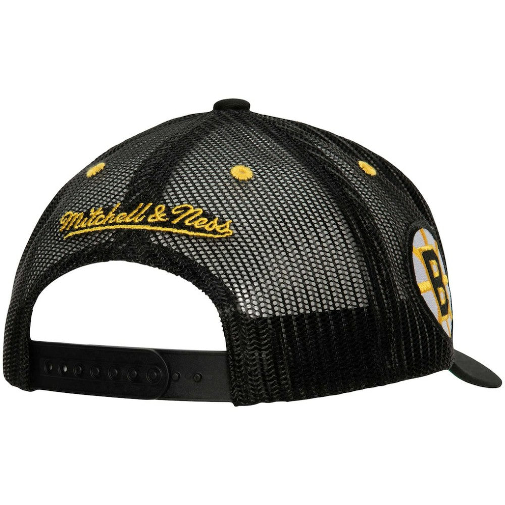 Boston Bruins Mitchell & Ness Team Seal Trucker Snapback Hat