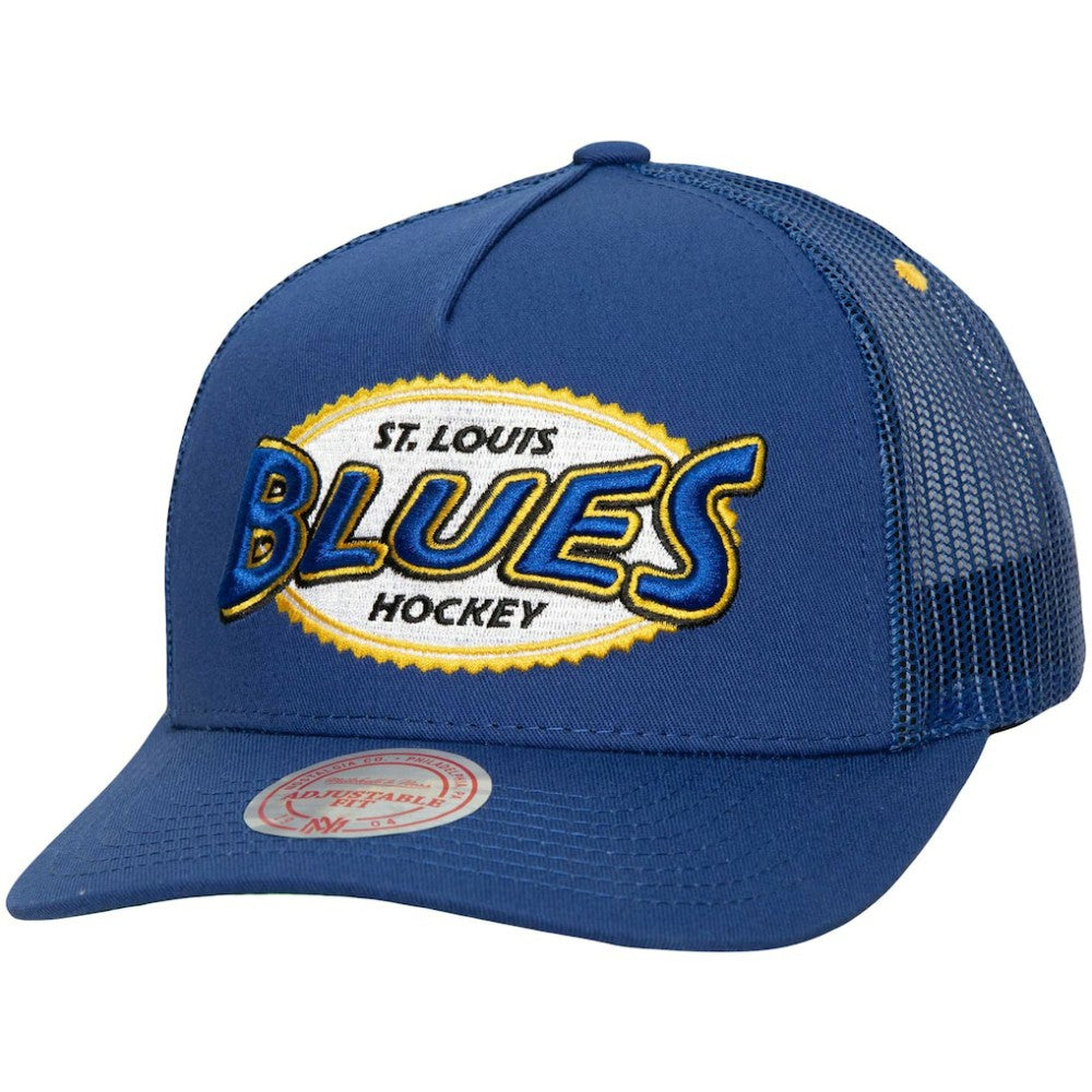 St. Louis Blues Mitchell & Ness Team Seal Trucker Snapback Hat