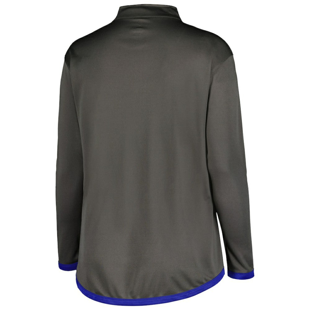 Chicago Cubs Profile Women's Plus Size Quarter-Zip Jacket - Charcoal