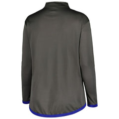 Chicago Cubs Profile Women's Plus Size Quarter-Zip Jacket - Charcoal
