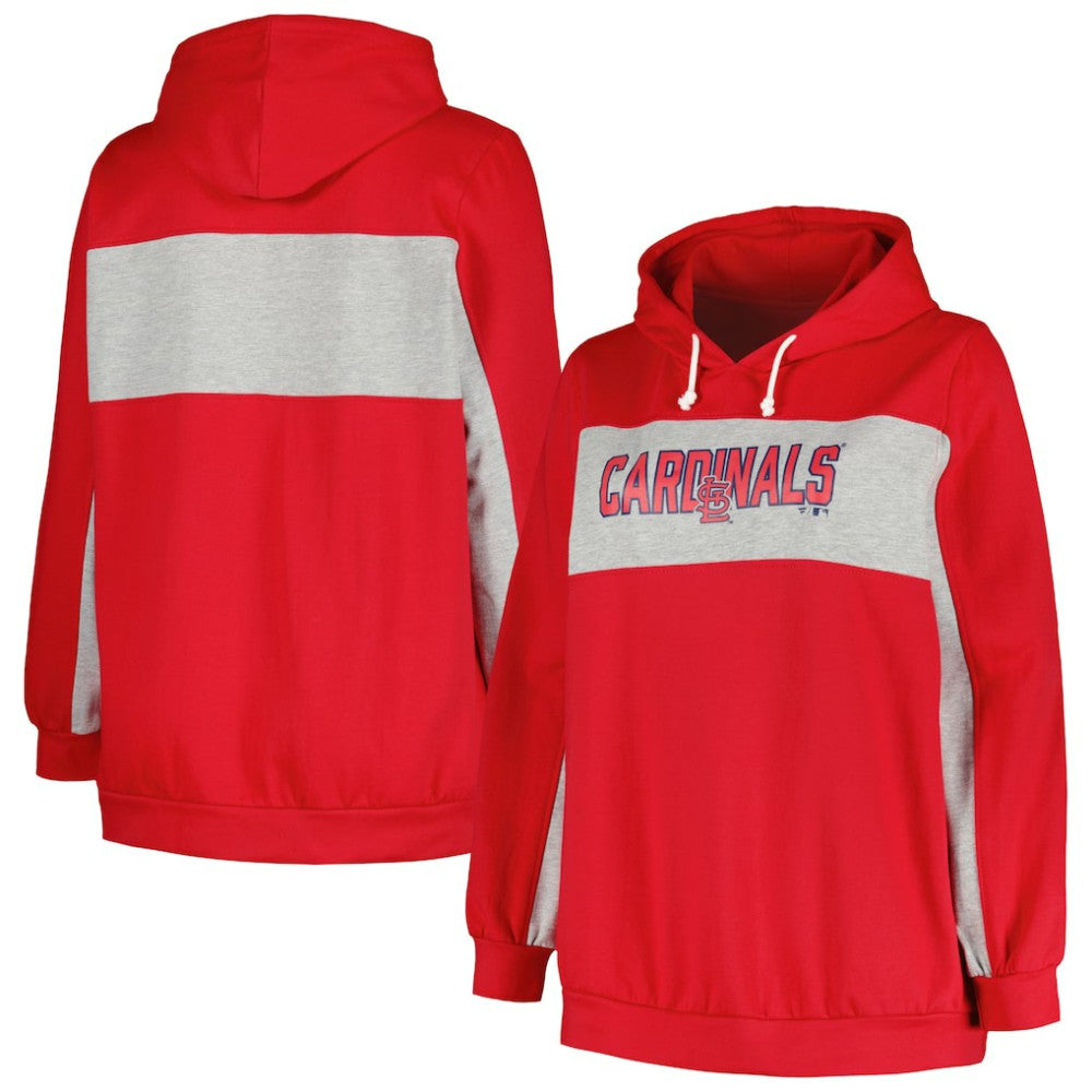 St. Louis Cardinals Profile Women's Plus Size Pullover Hoodie - Red