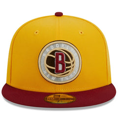 Brooklyn Nets Fall Leaves 2-Tone 59FIFTY Fitted Hat - Yellow/Red | New Era on sale