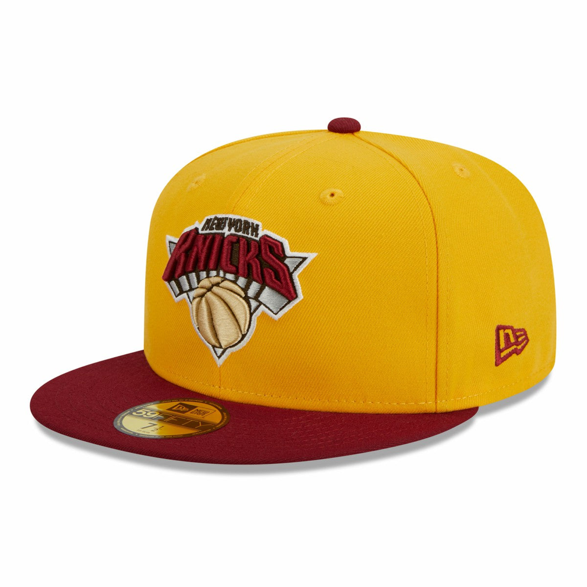 New York Knicks Fall Leaves 2-Tone 59FIFTY Fitted Hat - Yellow/Red | New Era on sale