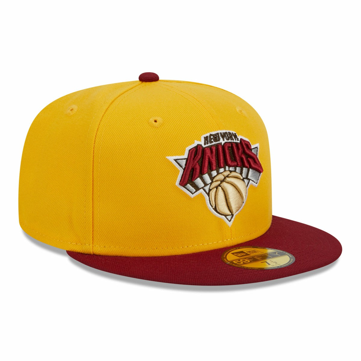 New York Knicks Fall Leaves 2-Tone 59FIFTY Fitted Hat - Yellow/Red | New Era on sale