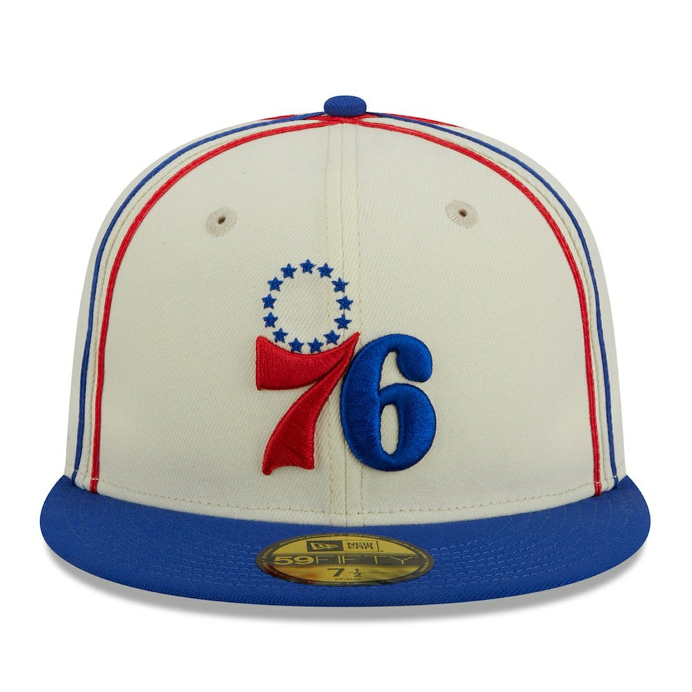 Philadelphia 76ers Piping 2-Tone 59FIFTY Fitted Hat - Cream/Royal | New Era online