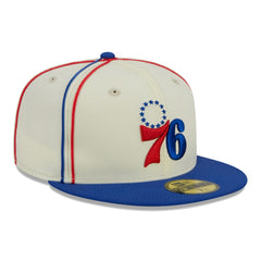 Philadelphia 76ers Piping 2-Tone 59FIFTY Fitted Hat - Cream/Royal | New Era online