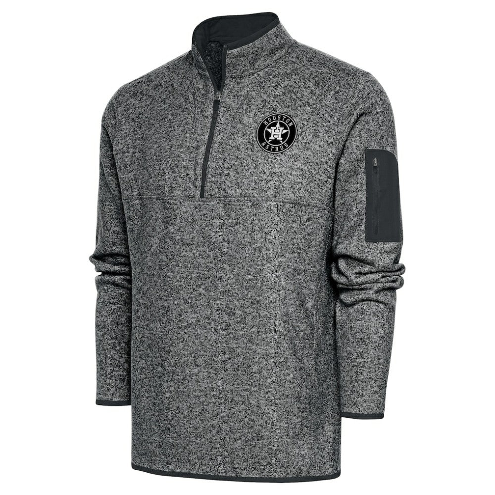 Houston Astros Antigua Metallic Big & Tall Quarter-Zip Jacket - Graphite