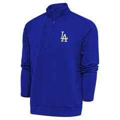 Los Angeles Dodgers Antigua Metallic Generation Quarter-Zip Pullover Top - Royal