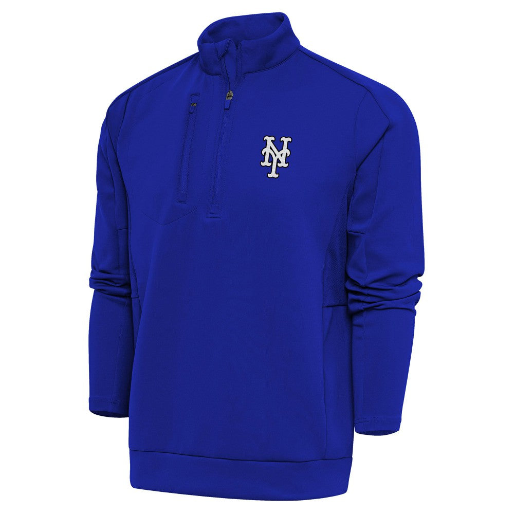 New York Mets Antigua Metallic Generation Quarter-Zip Pullover Top - Royal | New Era