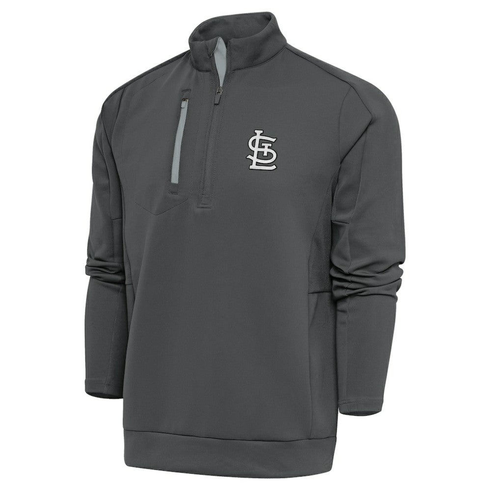St. Louis Cardinals Antigua Metallic Generation Quarter-Zip Pullover Top - Gray