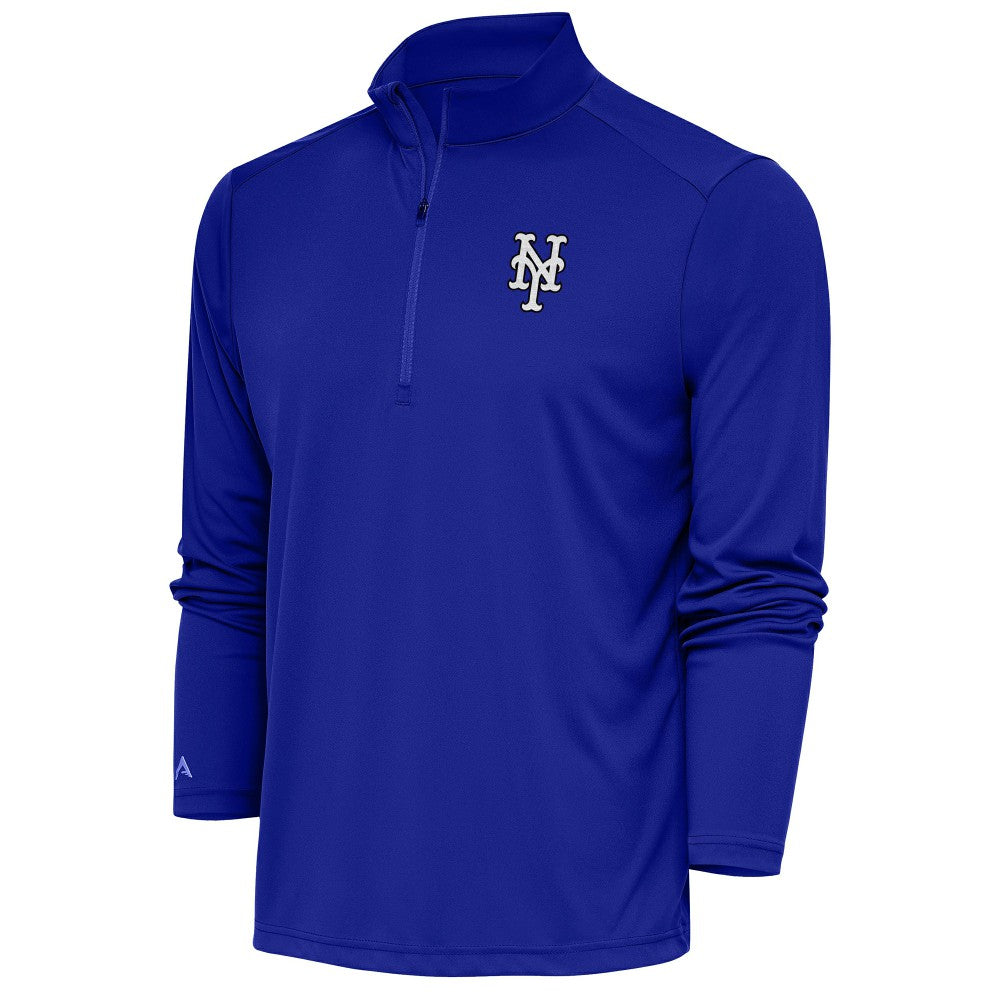 New York Mets Antigua Metallic Tribute Quarter-Zip Top - Royal