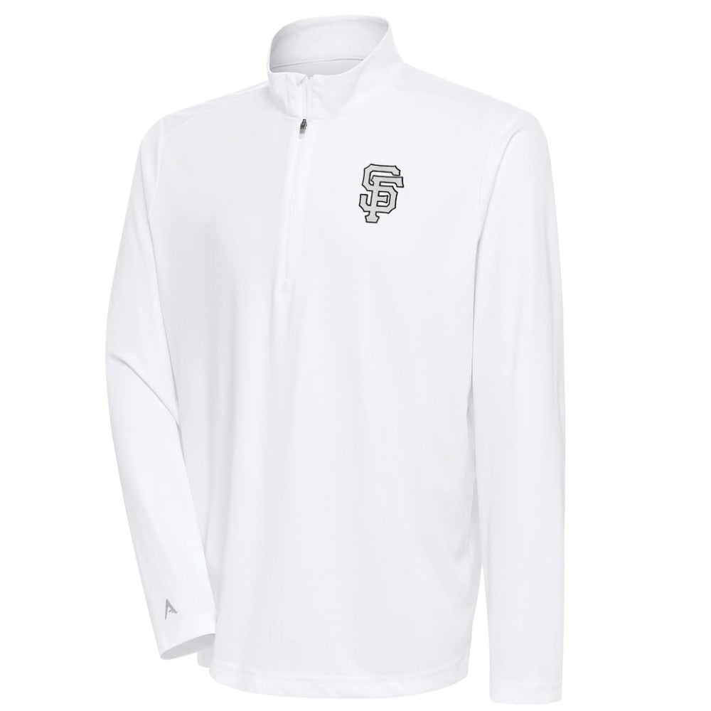 San Francisco Giants Antigua Metallic Tribute Quarter-Zip Top - White