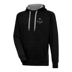 Boston Red Sox Antigua Metallic Victory Pullover Hoodie - Black