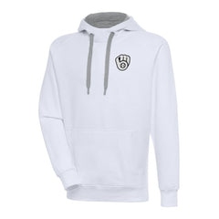 Milwaukee Brewers Antigua Metallic Victory Pullover Hoodie - White