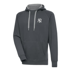 New York Yankees Antigua Metallic Victory Pullover Hoodie - Charcoal