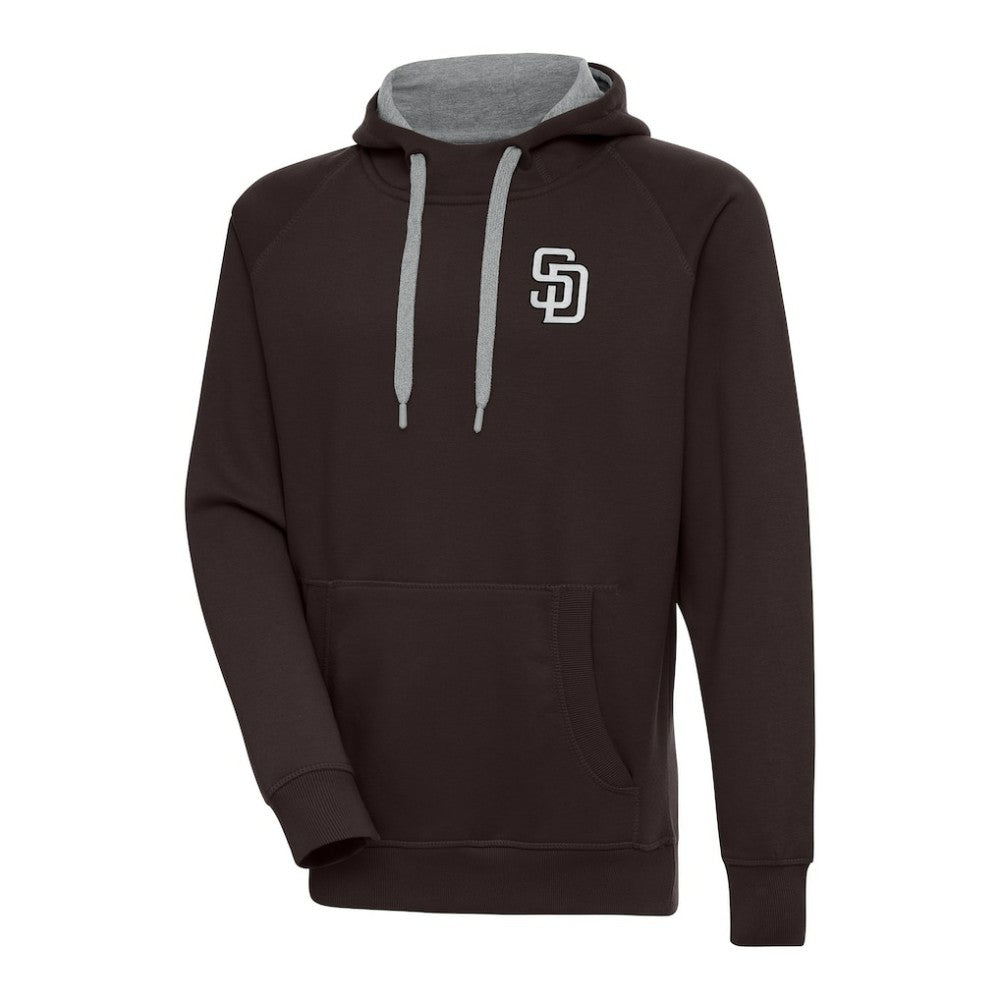San Diego Padres Antigua Metallic Victory Pullover Hoodie - Brown
