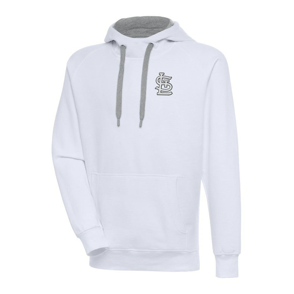 St. Louis Cardinals Antigua Metallic Victory Pullover Hoodie - White