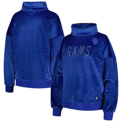 NFL Los Angeles Rams DKNY Sport Women's Deliliah Rhinestone Funnel Neck Pullover Sweatshirt