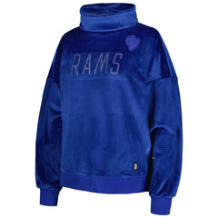 NFL Los Angeles Rams DKNY Sport Women's Deliliah Rhinestone Funnel Neck Pullover Sweatshirt
