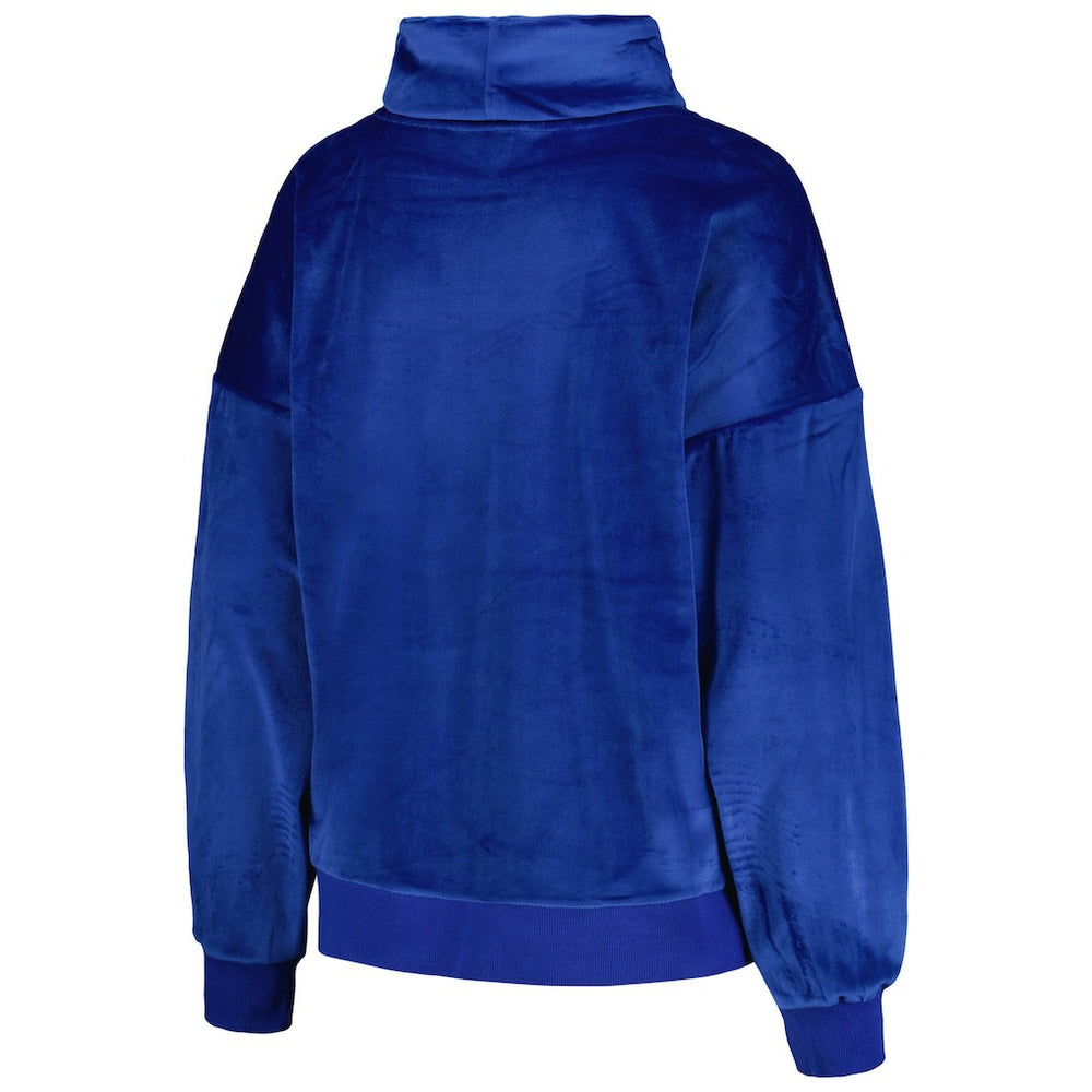 NFL Los Angeles Rams DKNY Sport Women's Deliliah Rhinestone Funnel Neck Pullover Sweatshirt